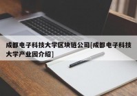 成都电子科技大学区块链公司[成都电子科技大学产业园介绍]