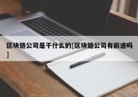 区块链公司是干什么的[区块链公司有前途吗]