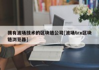 拥有波场技术的区块链公司[波场trx区块链浏览器]